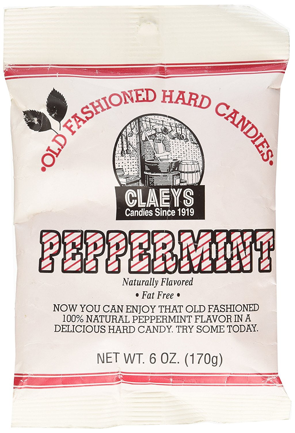 Claeys, Old Fashioned Hard Candy Peppermint, 6 Ounce Bag