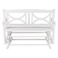 thumbnail image 4 of Shine Company Traditional Hardwood Patio Porch Glider Bench in White, 4 of 5