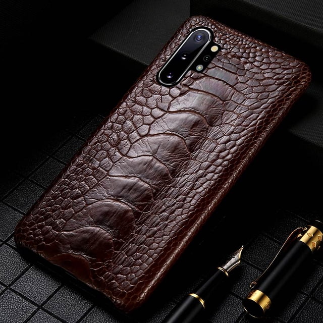 Genuino avestruz pie caja de teléfono de cuero para Samsung Galaxy Nota 10 Lite 20 9 M31 A50 A51 A71 S21 S20 Ultra M51 S8 S9 S10 Plus Fivean unisex