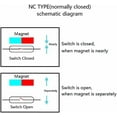 thumbnail image 3 of 2 Sets Overhead Garage Door Contacts Wired Magnetic Switch Alarm Sensor with 15" Armored Wire Leads and Adjustable Bracket, 3 of 6