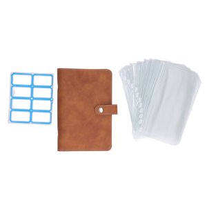 Binder cash, Binder doux imperméable à l'eau PU Cuir pour les planificateurs quotidiens pour les Journaux de Voyage Brown, Bleu
