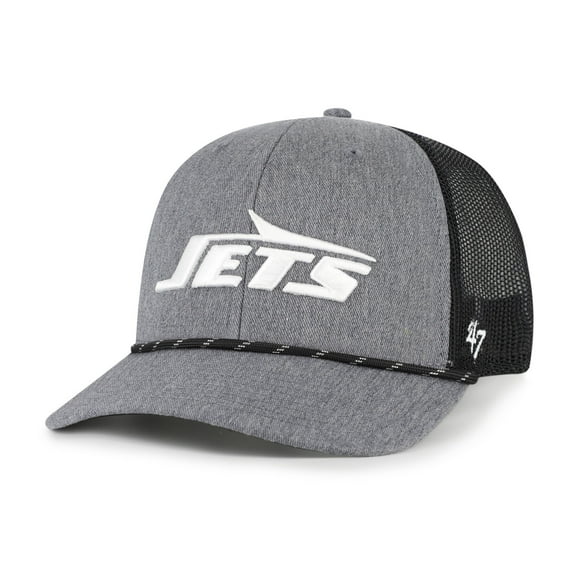 Men's '47 Heather Charcoal New York Jets Carbon Rope Trucker Adjustable Hat