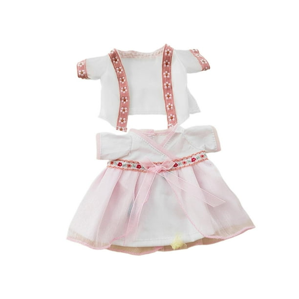 2 piezas de disfraz de falda antigua china para muñecas de moda de 20 cm. Rosa