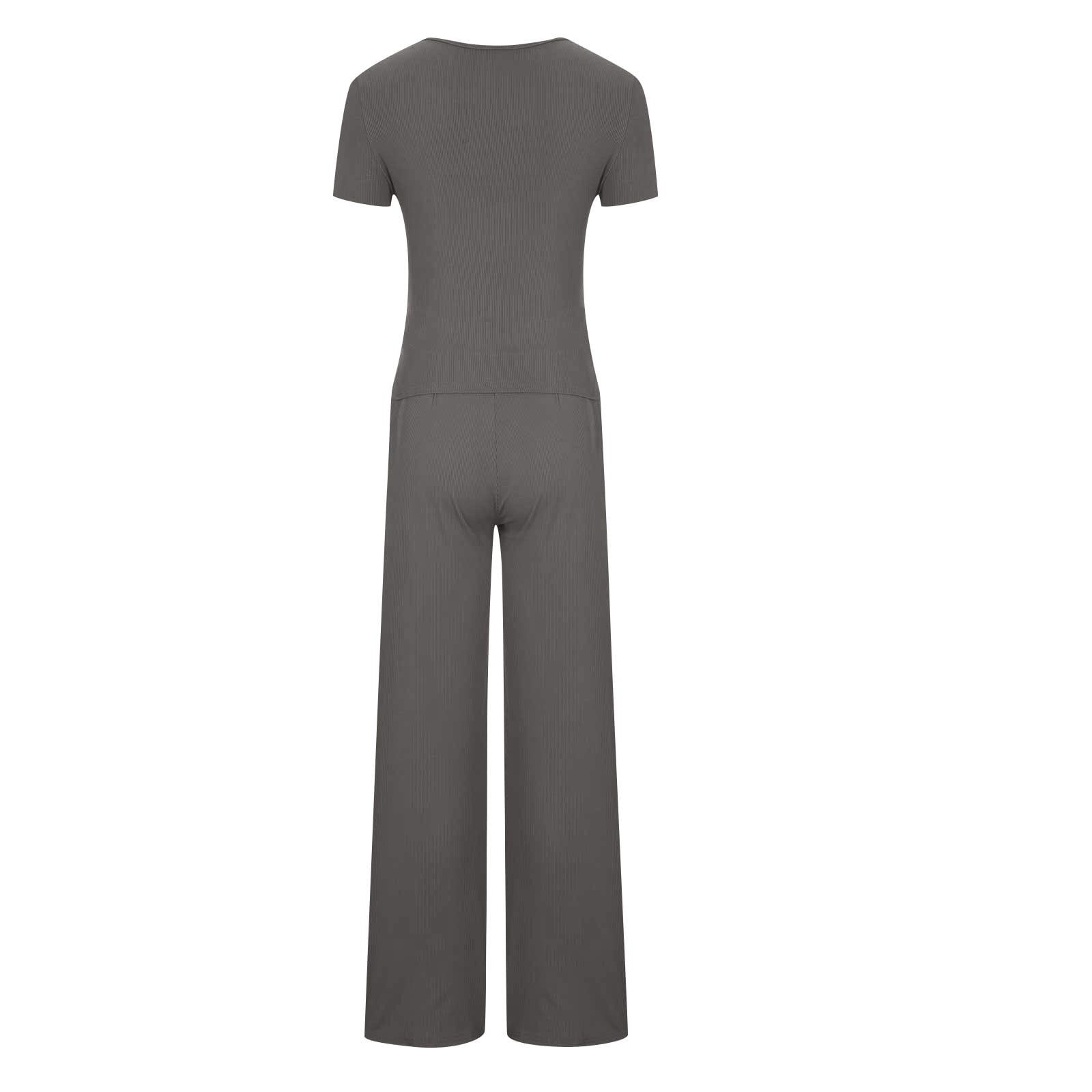Xysaqa Two Piece Lounge Set for Womens Ribbed Crop Top Short