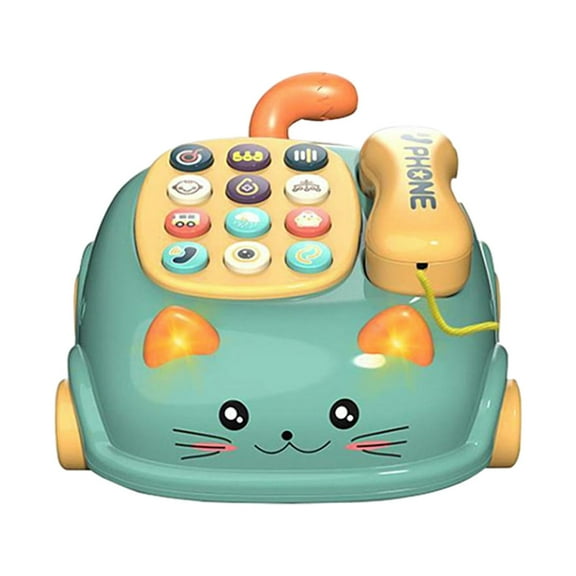 Darzheoy Baby Phone Toy, Baby Toy Phone Cartoon Baby Music Light Toy Children Pretend Phone Toy Gift Game Boy Girl Early Education Gift (18 M )