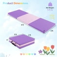 thumbnail image 3 of Resenkos Gymnastics Mat, Exercise Tumbling Mat,6 x 2ft Tri-Fold Gym Mat with Handles and Removable Zippered Cover-Pink & Purple, 3 of 8