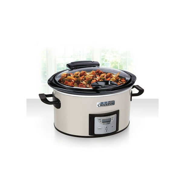 CrockPot 4qt Lift & Serve Slow Cooker Programmable Eggshell