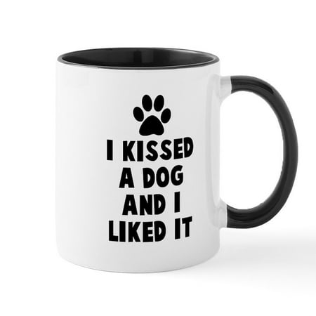 

CafePress - I Kissed A Dog And I Liked It - 11 oz Ceramic Mug - Novelty Coffee Tea Cup