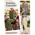 thumbnail image 3 of Anygrew Women's 2 Piece Lounge Sets Sleeveless Ruffle Hem Top and Wide Leg Pants with Pockets Casual Sweatsuit Outfits, 3 of 7