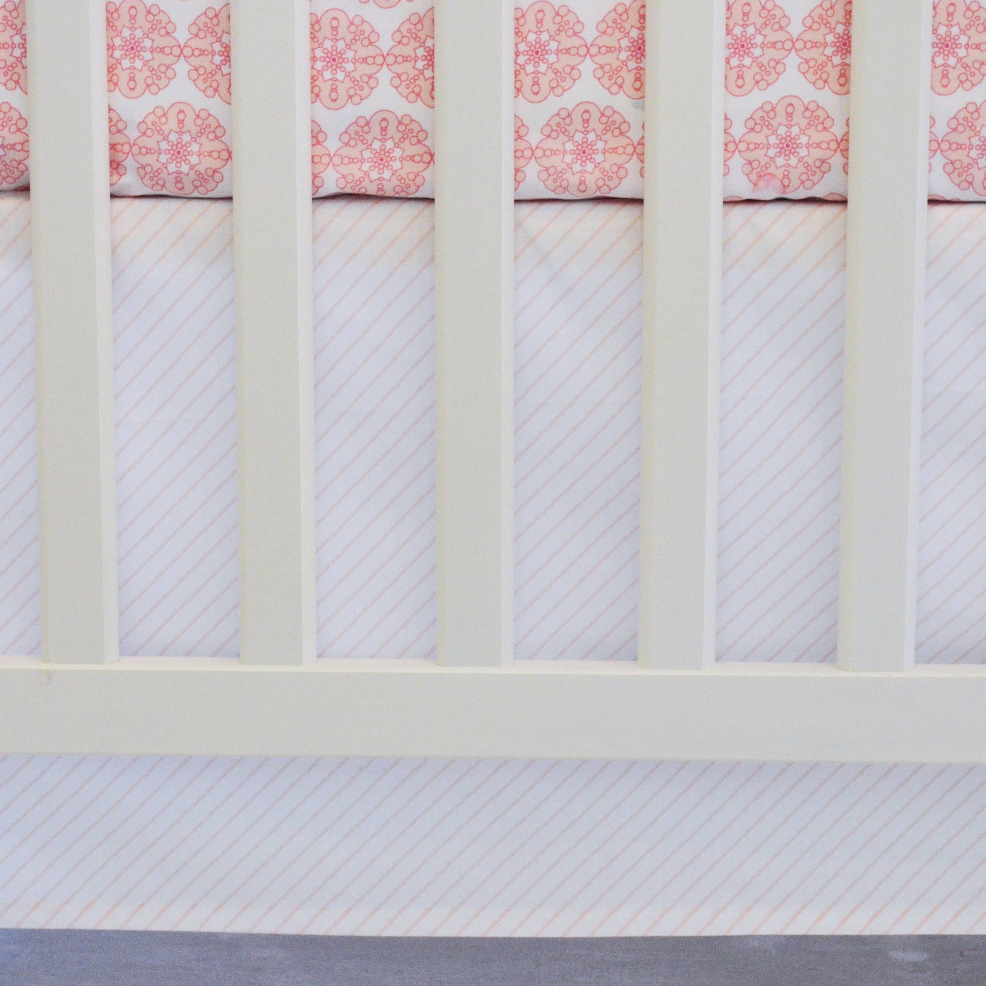 Oliver B Striped Crib Skirt Pink And White Walmart Com