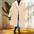thumbnail image 2 of Women's Windproof Ski Jacket Warm Winter Snow Hooded Coat,Fleece Lined Open Front Button,Oversized Loose Solid Outerwear with Side Pockets, 2 of 6