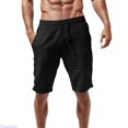 thumbnail image 2 of Huanglei Men's Casual Shorts ,Casual Summer Shorts Linen Blend Elastic Waist With Pockets Loose Fit (Black ,3X-Large), 2 of 5
