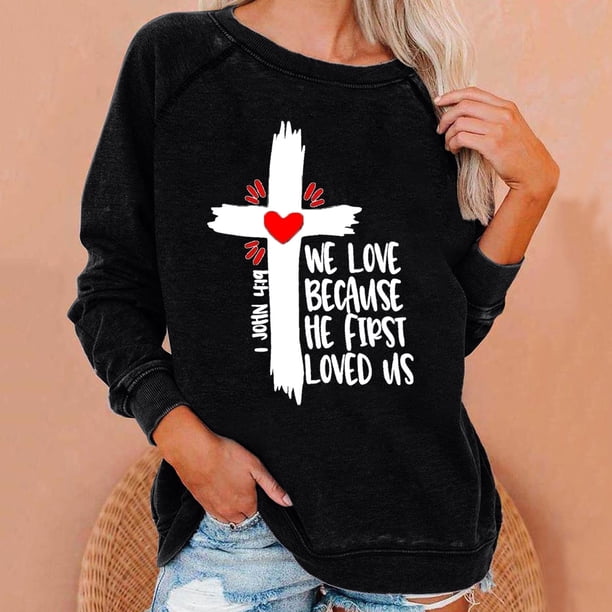 Puntoco Vestidos Mujer Verano Moda Mujer Cuello Redondo Manga Larga Camiseta Impresión Sudadera Blusa Tops