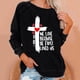 thumbnail image 1 of Puntoco Vestidos Mujer Verano Moda Mujer Cuello Redondo Manga Larga Camiseta Impresión Sudadera Blusa Tops, 1 of 3