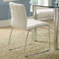 thumbnail image 3 of DeeHome White Color Leatherette 2pcs Dining Chairs Chrome Metal Legs Dining Room Side Chairs, 3 of 8