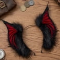 thumbnail image 6 of Hfppkn Plush Bat Ears Headband Gothic Wing Hair Hoop Accessories Red, 6 of 7