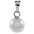 thumbnail image 2 of Sterling Silver Harmony Ball Necklace 1/2 inch Round High Polished Handmade 24 inch BXR_200, 2 of 2
