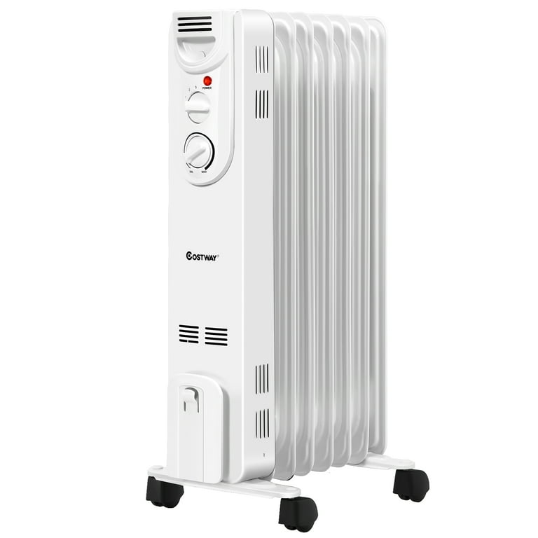 Costway 1500W Electric Oil Filled Radiator Space Heater 5-Fin