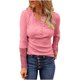 thumbnail image 1 of Mujeres Casual Color sólido Botones Manga larga Encaje Patchwork Blusa delgada Camiseta Tops Fridja FKASFK2695, 1 of 9