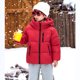 thumbnail image 5 of Parkas de manga larga, mismo estilo, chaqueta de invierno para niños y niñas, informal, holgada, gruesa, cálida, chaqueta blanca con capucha de color liso, abrigo de poliéster para niños., 5 of 8
