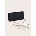 thumbnail image 6 of REMANLAND Women's Satin Pleated Evening Clutch Purse, Black, 6 of 7