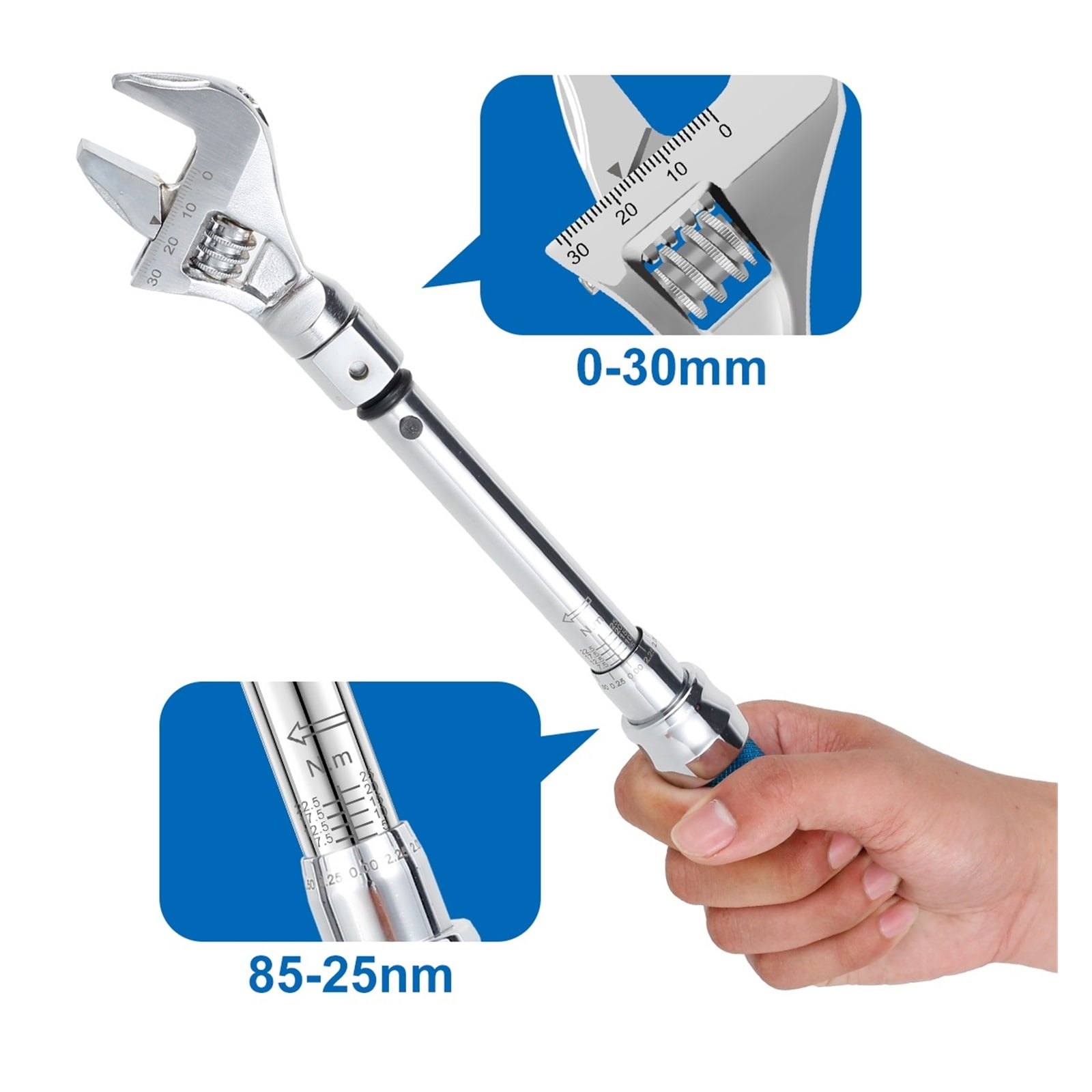 Digital Torque Adapter,Digital Adjustable Torque Wrench Steel Open End Interchangeable Head Torque Wrench Spanner Hand Tools For Bicycle Car Repair ,Precision & Robust
