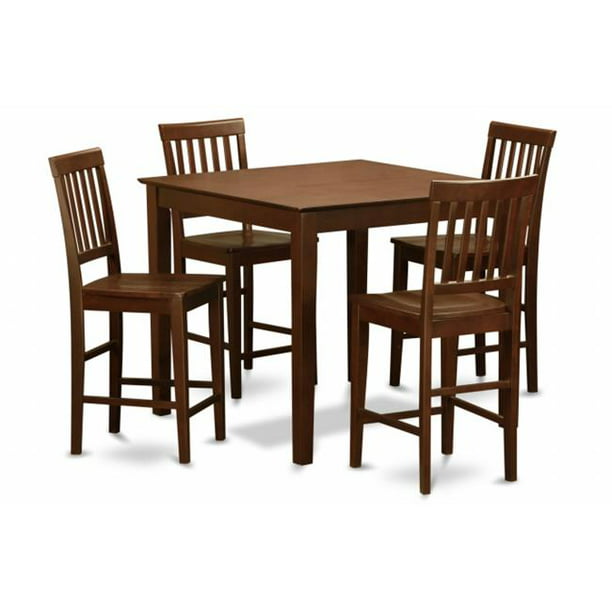 East West Furniture Vern5 Mah W 5 Piece Pub Table Set Counter Height Table And 4 Kitchen Chairs Walmart Com Walmart Com