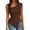 Coffee, variant on Bosfbaoi Tank Tops for Women, Asymmetric Cutout Sleeveless Tops, Slim Fit Wrap Blouses with Diagonal Hem for Streetwear and Edgy Styling