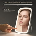 thumbnail image 3 of Rechargeable Travel Lighted Makeup Mirror, Rechargeable Desk Vanity Mirror, Touch Screen, Brightness Adjustable, Portable Compact Cosmetic Mirror for Women, White, 3 of 8