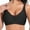 Black, variant on Women's Plus Size Deep V Neck Seamless Smoothing Bra Thin Comfort Push Up Support for Big Chest No Underwire