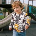 thumbnail image 4 of Garronmavis Cute Cats Long Sleeve Sweatshirt Soft Pullover Crewneck Long Sleeve Shirt Stylish Fall Winter Clothes Washable Toddler Girl Sweatshirt Clothes Outfit for Girls Aged 5-6, 4 of 7