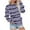 Purple##1, variant on Jsaierl Womens Sweatshirts Cute Striped Print Sweatshirts Round Neck Tunic Pullover Tops Oversized Long Sleeve Blouses Fall Saving