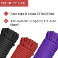 thumbnail image 2 of Casewin DIY 32 feet 8 mm Diameter Soft Polyester Silk Rope Solid Braided Twisted Nylon Decorative Ropes,10m Durable and Strong All Purpose Twine Cord Rope String Thread Cord (Purple), 2 of 7