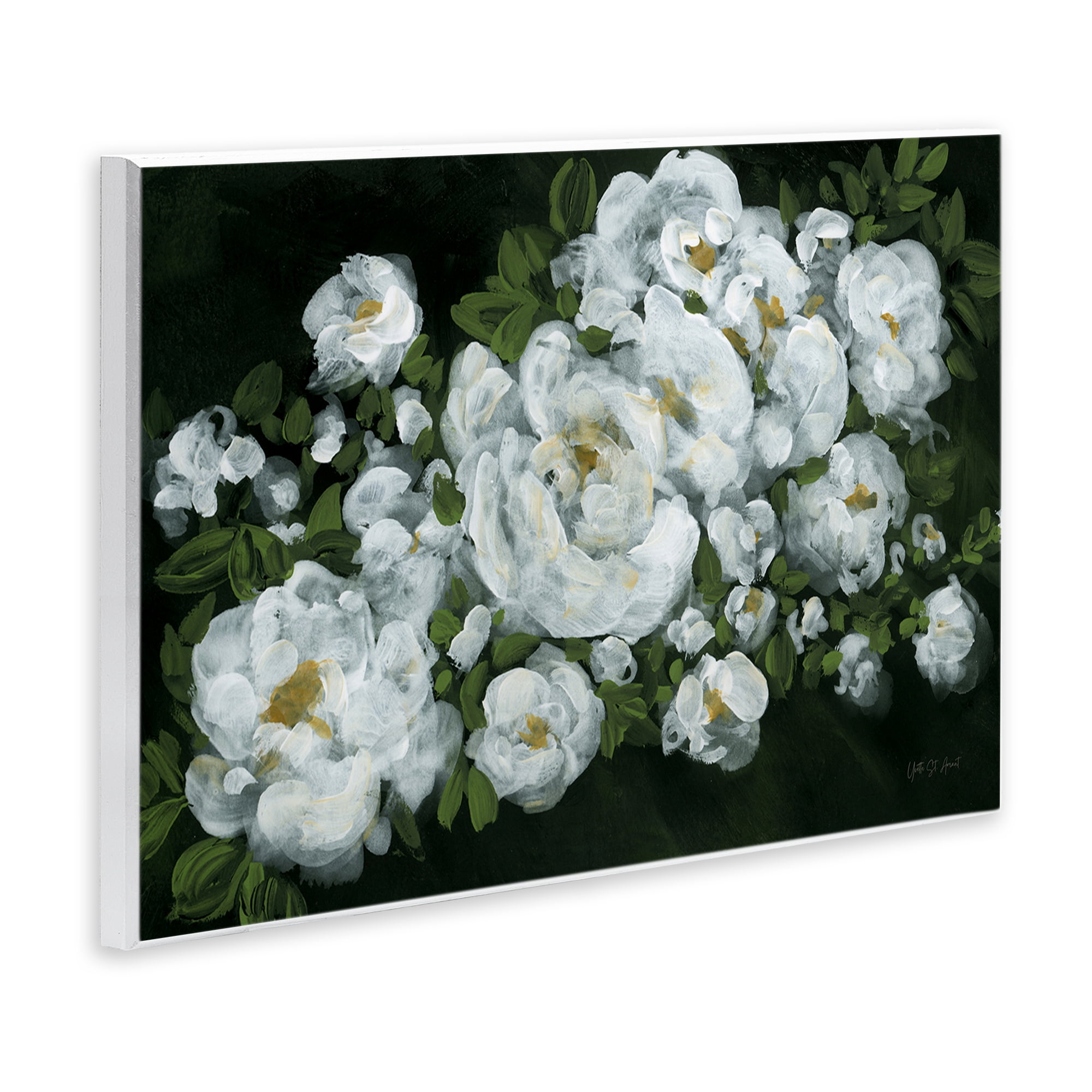 Stupell Industries Midnight Blooming Roses Botanical & Floral Painting Unframed Art Print Wall Art, 15 x 10