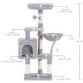 thumbnail image 3 of Cat Tree HCT004SW HCT004SW con percha de felpa acolchada, color gris claro, 3 of 7
