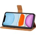 thumbnail image 4 of Compatible with iPhone 11 Case with Card Holder Leather Flip Folio Case Retro Embossing with Kickstand Magnetic Protective Cover Wallet Case for iPhone 11 6.1 inch Brown XCM, 4 of 14