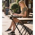 thumbnail image 7 of Women's Low‑Top Canvas Tennis Sneakers, Lace‑Up Casual Walking Flat Shoes, Black 8, 7 of 7