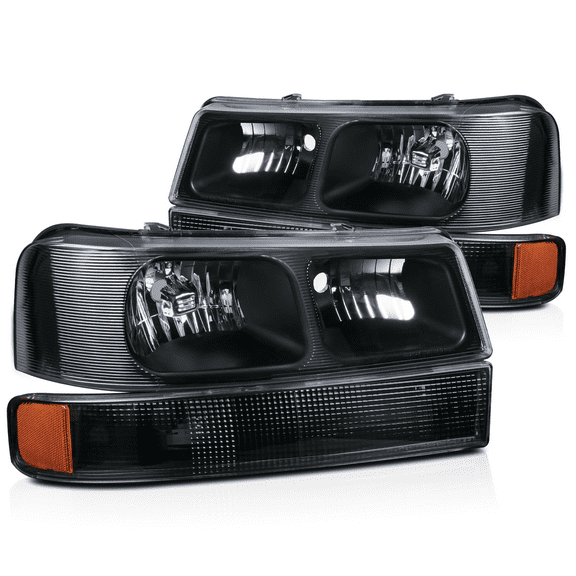 Magshion 8Pcs Left Right Headlight Assembly for 2003-2014 Chevrolet Express 1500 2500 3500 4500/2003-2014 GMC Savana 1500 2500 3500 4500, Does NOT Fit Sealed Beam Headlight Models