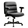 thumbnail image 2 of Falvinoryn 25.6" Wide Seat Office Chair, High Back Ergonomic Task Chair with Padded Adjustable Armrests and Double Cushion, Swivel Home Office Desk Chair for Office, Bedroom (Black), 2 of 10