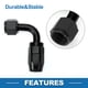 thumbnail image 4 of Adaptador de manguera reductor de flare para hombre Unique Bargains TF-1001-AN8 con conector de línea de combustible de 90° de aluminio con O-ring negro, 4 of 6
