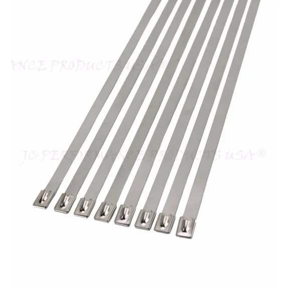 10 Extra Wide 20" Ss Stainless Steel Cable Ties Wire Strap Zip Clamps Rust-Proof
