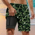 thumbnail image 2 of Men's Swim Trunks Camouflage Print Sports Quick Dry 2 In 1 Bathing Suit Swimming Board Shorts Mesh Lining Dark Green XXL, 2 of 4