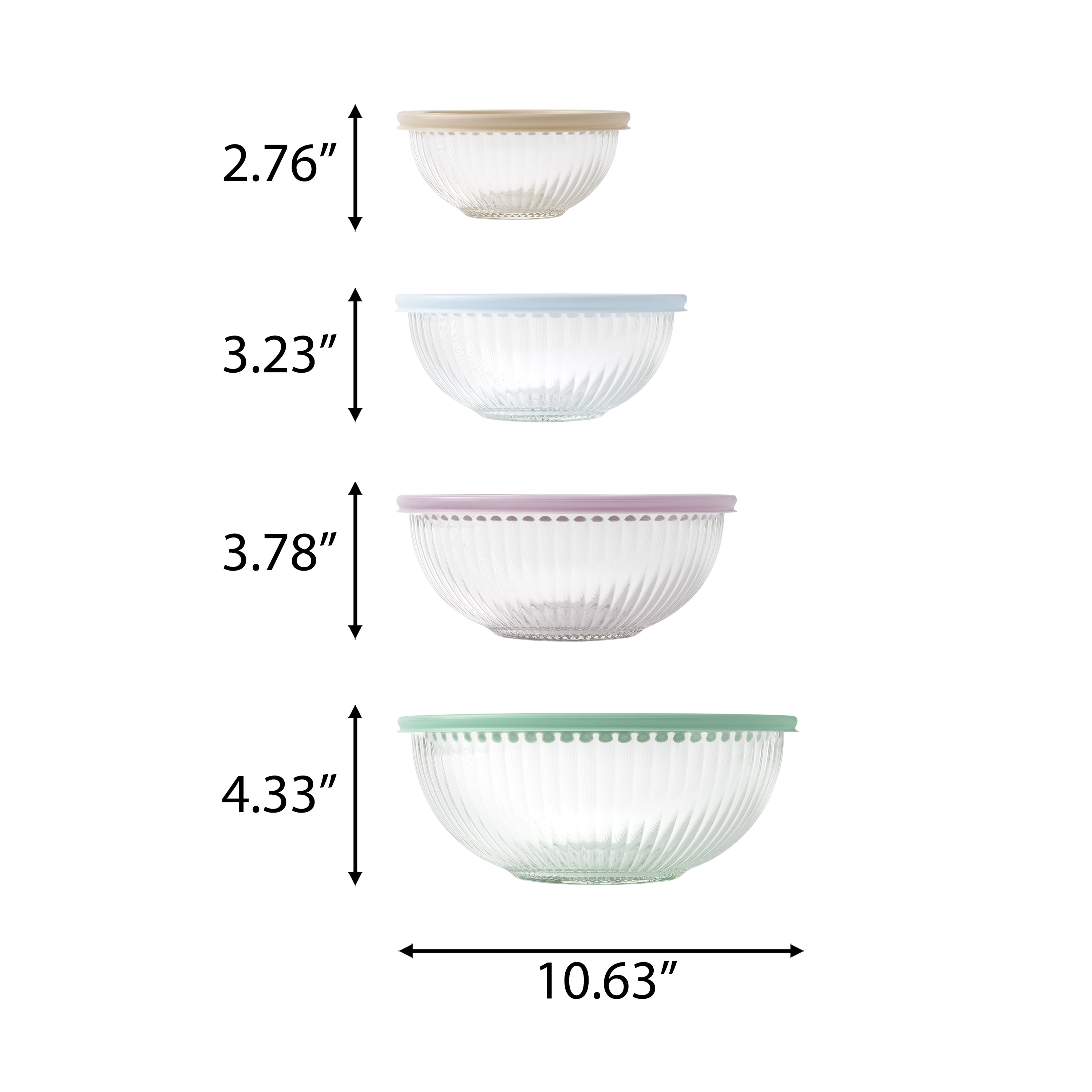 The Pioneer Woman 8-Piece Glass Mixing Bowl Set