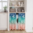 thumbnail image 6 of Blue Teal Pink Ombre Coastal Kitchen Curtains 54 Inch Length, Nautical Beach Starfish Coral Summer Tiers Curtains for Bathroom Bedroom Cafe, Light Filtering Window Treatment Drapes 2 Panels 42"Wx54"L, 6 of 8
