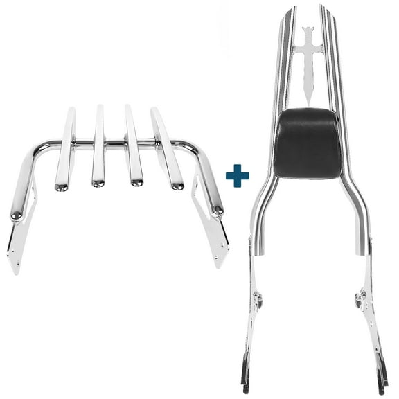 Fjpacemt Sissy Bar Backrest Luggage Rack for 15-24 Motorcycle Indian Chieftain Springfied Roadmaster