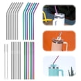 thumbnail image 2 of Stainless Steel Straw,Reusable Stainless Steel Metal Straws with Brush,Environmentally Friendly Metal Straws for Cup,0.23/6mm Diameter Straws Straight Bent for Tumbler, 2 of 9
