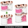 thumbnail image 5 of mDesign Plastic Dual Canister Jar Organizer Set, Storage Lid, Clear/Rose Gold, 5 of 9