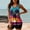 Blue, variant on Women's Modest Swimdress Two Piece Set Strappy Back Print Swimsuits with Removable Padded Bra High Waist Shorts for Beach Pool Summer Water Activities Nylon Spandex