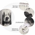 thumbnail image 3 of Brown Bear Forest Silhouette Shower Curtain, 36" x 72", Vintage Animal Tree Waterproof Bathroom Curtain Washable Shower Curtain Set with 12 Hooks, 3 of 6