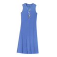 thumbnail image 4 of Vestido largo de verano para mujer, vestido suave de primavera con cuello redondo para vacaciones, caminar, trabajo , s S, 4 of 7